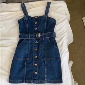 denim mini dress